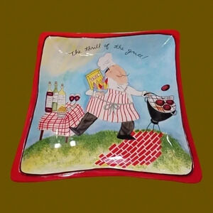 Mud pie thrill of the grill serving platter